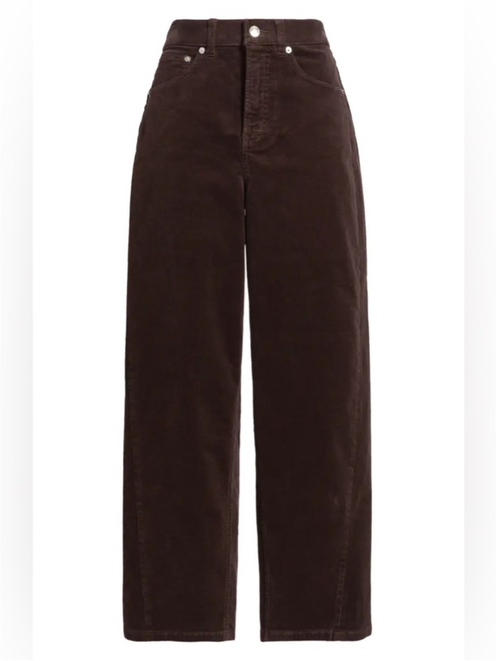 SPANX Corduroy Barrel Leg Pants Jeans Brown Truffle Size M NWT